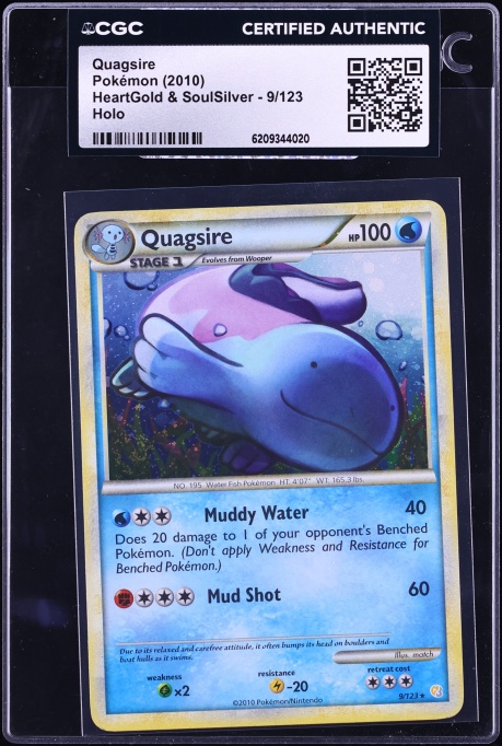 2010 Pokemon HeartGold & SoulSilver Holo Quagsire #9 CGC AUTH