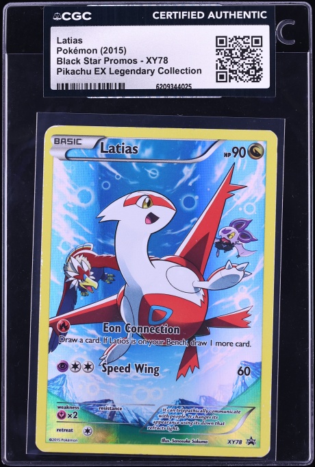 2015 Pokemon XY Black Star Promo Pikachu Ex Legendary Collection Full Art Latias #XY78 CGC AUTH