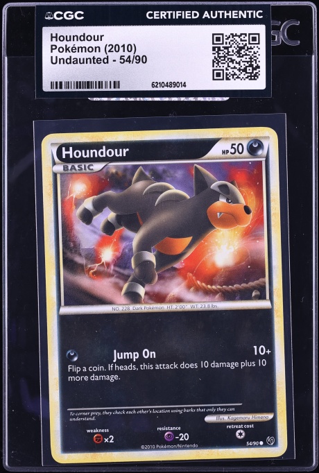 2010 Pokemon HeartGold & SoulSilver Undaunted Houndour #54 CGC AUTH