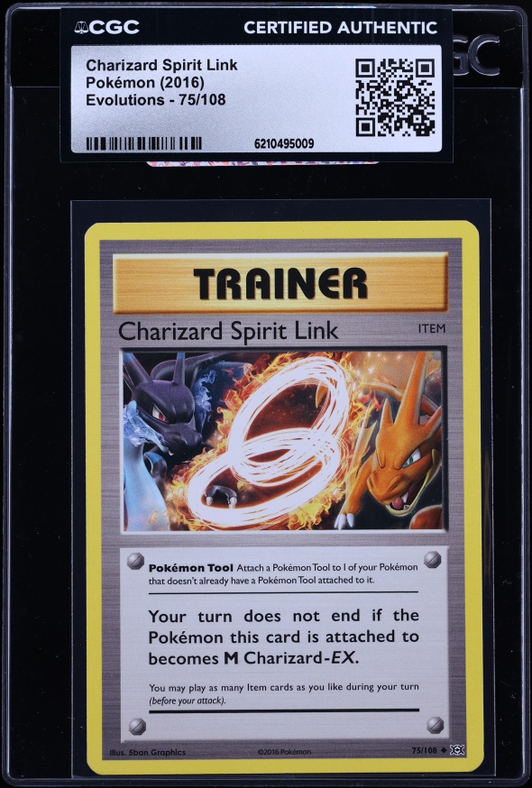 2016 Pokemon XY Evolutions Charizard Spirit Link #75 CGC AUTH