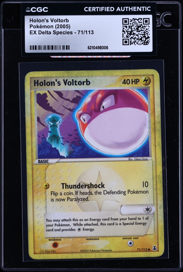 2005 Pokemon EX Delta Species Holon's Voltorb #71 CGC AUTH