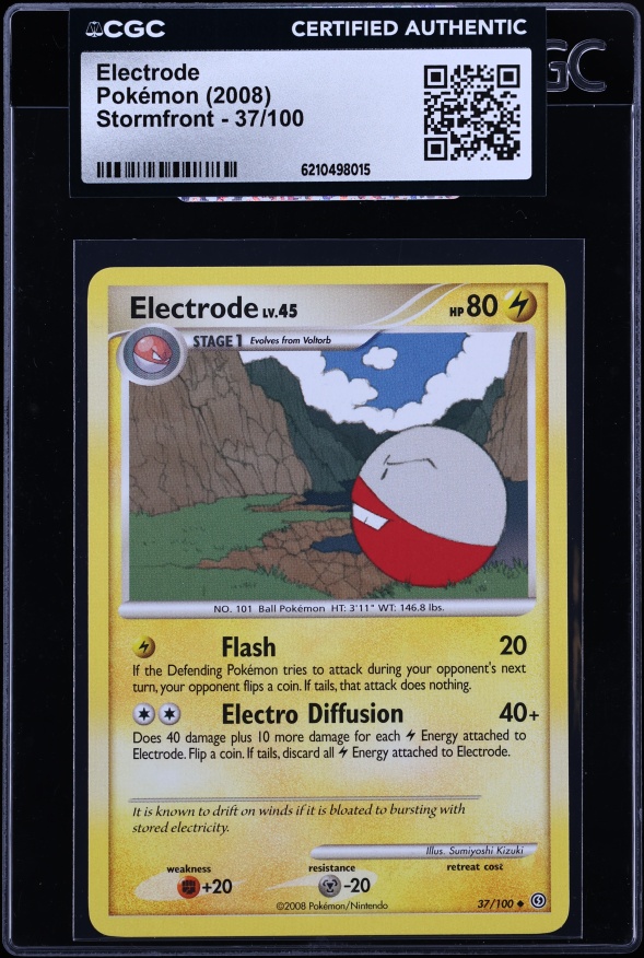 2008 Pokemon Diamond & Pearl Stormfront Electrode #37 CGC AUTH