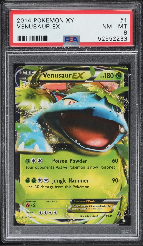 2014 Pokemon XY Holo Venusaur EX #1 PSA 8 NM-MT