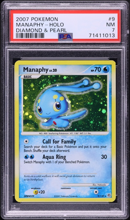 2007 Pokemon Diamond & Pearl Holo Manaphy #9 PSA 7 NRMT