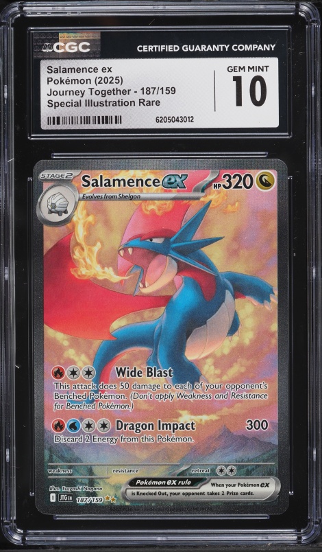 2025 Pokemon Scarlet & Violet Journey Together SIR Salamence EX #187 CGC 10 GEM MINT