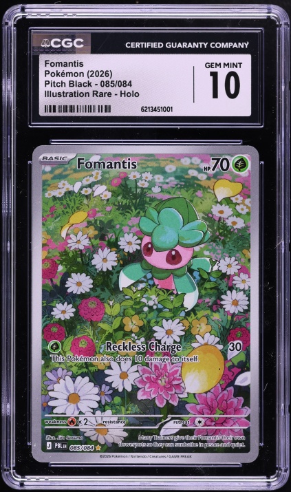 2026 Pokemon Mega Evolution Pitch Black IR Fomantis #85 CGC 10 GEM MINT
