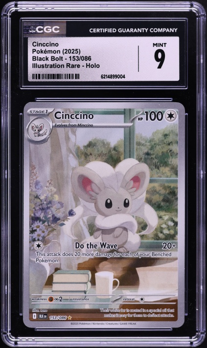 2025 Pokemon Scarlet & Violet Black Bolt IR Cinccino #153 CGC 9 MINT