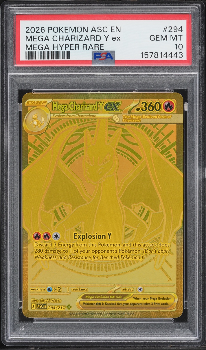 2026 Pokemon Mega Evolution Ascended Heroes MHR Mega Charizard Y ex #294 PSA 10 GEM MINT