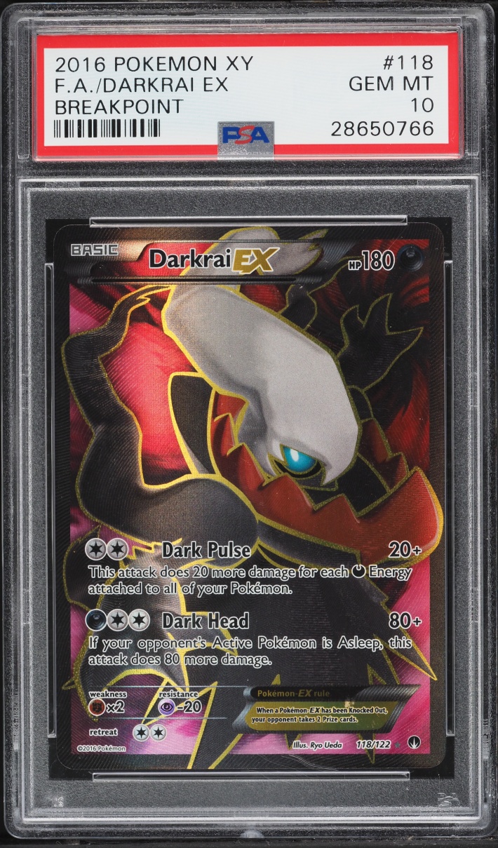 2016 Pokemon XY BREAKpoint Full Art Darkrai EX #118 PSA 10 GEM MINT