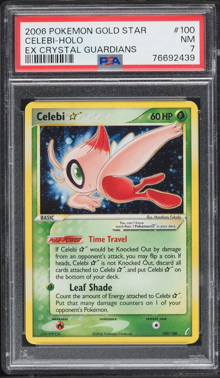 2006 Pokemon EX Crystal Guardians Holo Celebi Gold Star #100 PSA 7 NRMT