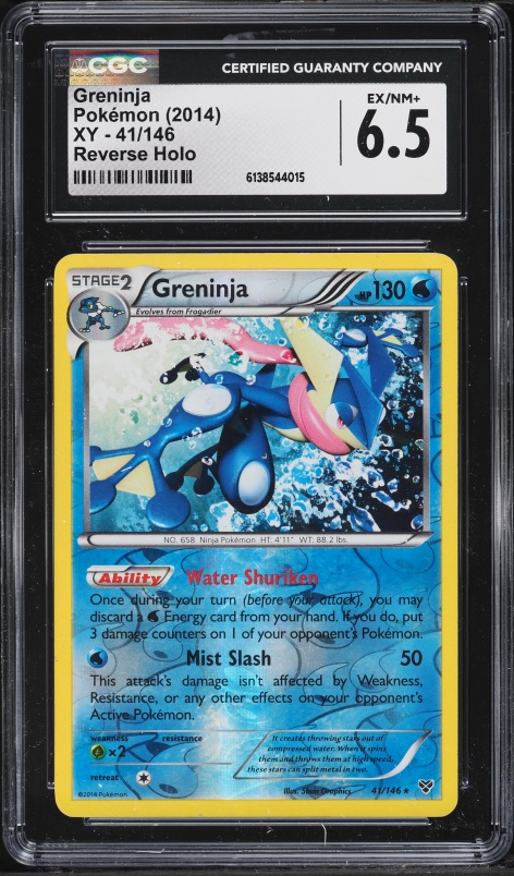 2014 Pokemon XY Reverse Holo Greninja #41 CGC 6.5 EXMT+