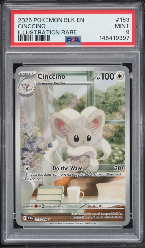 2025 Pokemon Scarlet & Violet Black Bolt IR Cinccino #153 PSA 9 MINT