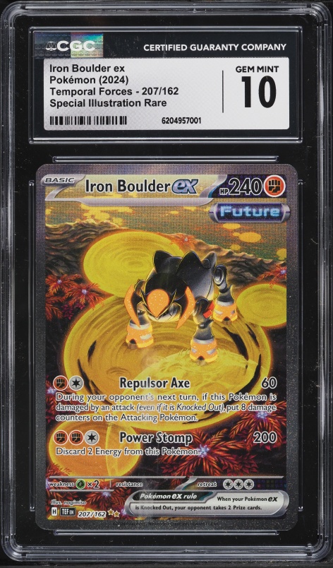 2024 Pokemon Scarlet & Violet Temporal Forces SIR Iron Boulder Ex #207 CGC 10 GEM MINT