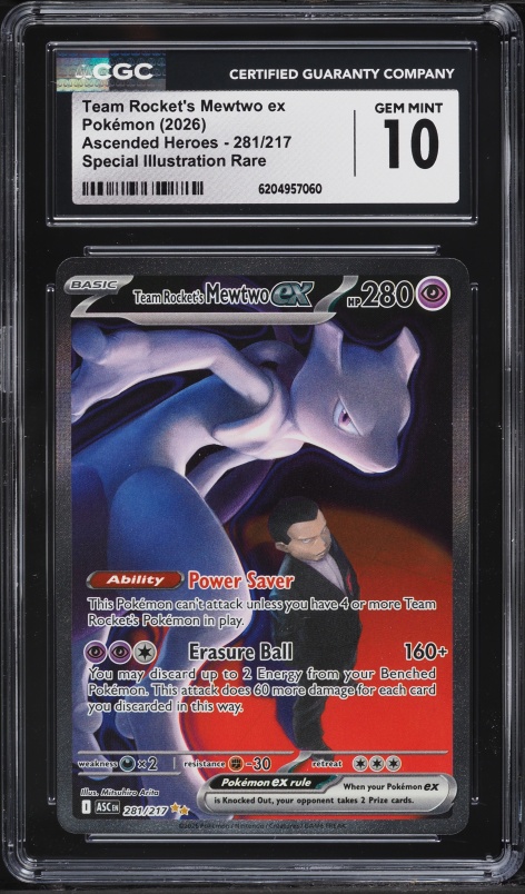 2026 Pokemon Mega Evolution Ascended Heroes SIR Team Rocket's Mewtwo Ex #281 CGC 10 GEM MINT