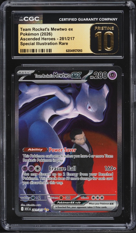 2026 Pokemon Mega Evolution Ascended Heroes SIR Team Rocket's Mewtwo Ex #281 CGC 10 PRISTINE