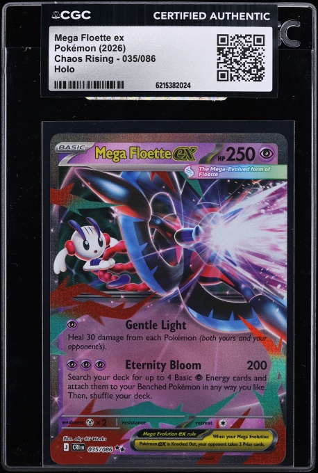 2026 Pokemon Mega Evolution Chaos Rising Holo Mega Floette ex #35 CGC AUTH