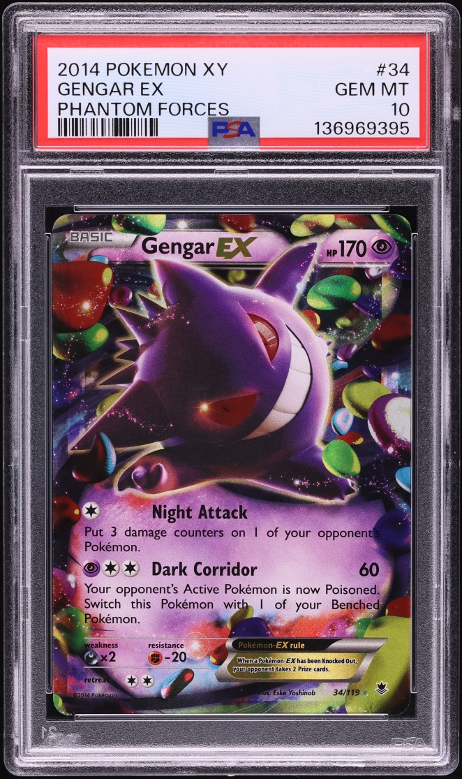 2014 Pokemon XY Phantom Forces Holo Gengar EX #34 PSA 10 GEM MINT