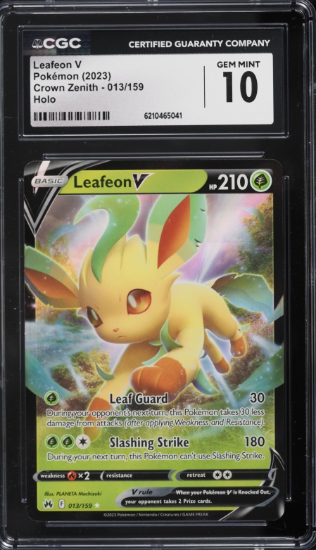 2023 Pokemon Sword & Shield Crown Zenith Holo Leafeon V #13 CGC 10 GEM MINT