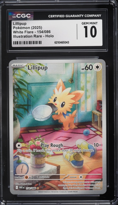 2025 Pokemon Scarlet & Violet White Flare IR Lillipup #154 CGC 10 GEM MINT
