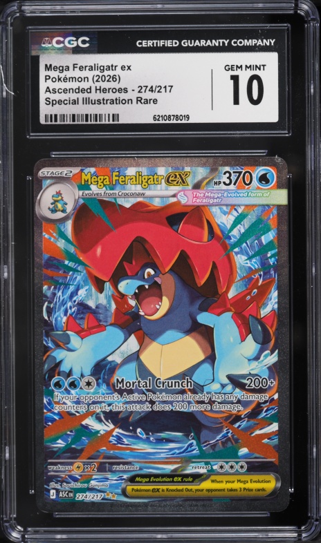 2026 Pokemon Mega Evolution Ascended Heroes SIR Mega Feraligatr Ex #274 CGC 10 GEM MINT