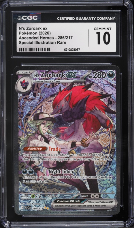 2026 Pokemon Mega Evolution Ascended Heroes SIR N's Zoroark Ex #286 CGC 10 GEM MINT