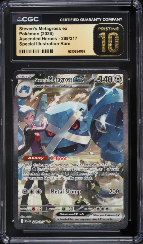 2026 Pokemon Mega Evolution Ascended Heroes SIR Steven's Metagross EX #289 CGC 10 PRISTINE