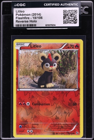 2014 Pokemon Flashfire Reverse Holo Litleo #18 CGC AUTH