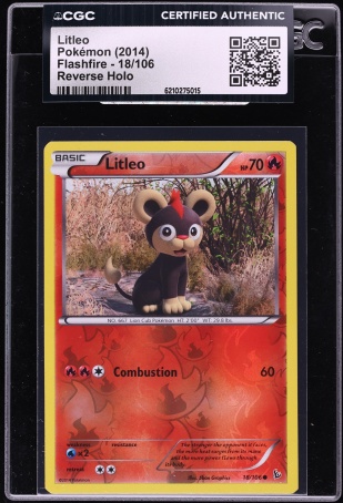 2014 Pokemon XY Flashfire Reverse Holo Litleo #18 CGC AUTH