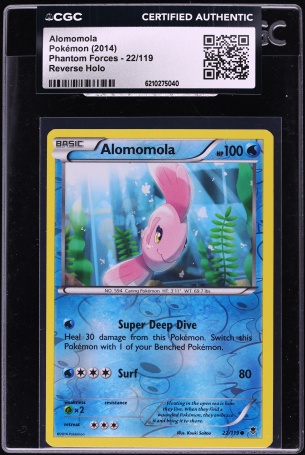 2014 Pokemon XY Phantom Forces Reverse Holo Alomomola #22 CGC AUTH