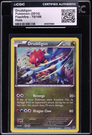 2014 Pokemon XY Flashfire Holo Druddigon #70 CGC AUTH
