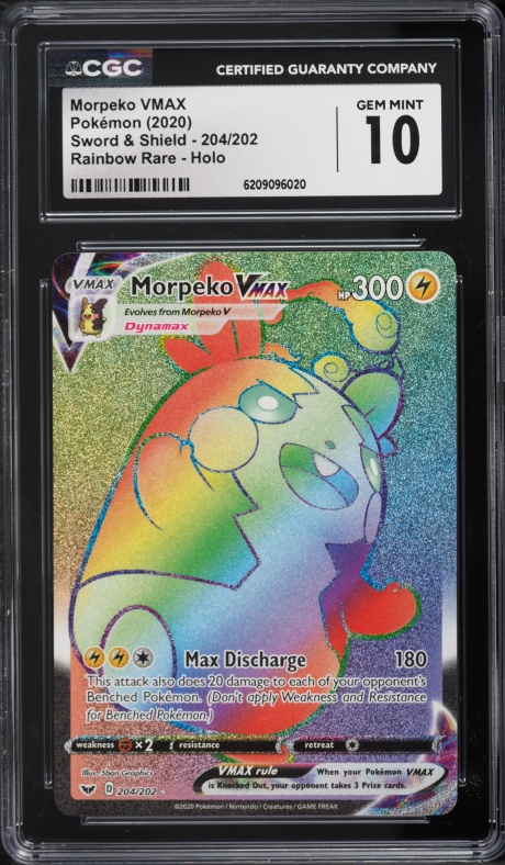 2020 Pokemon Sword & Shield Rainbow Rare Morpeko Vmax #204 CGC 10 GEM MINT