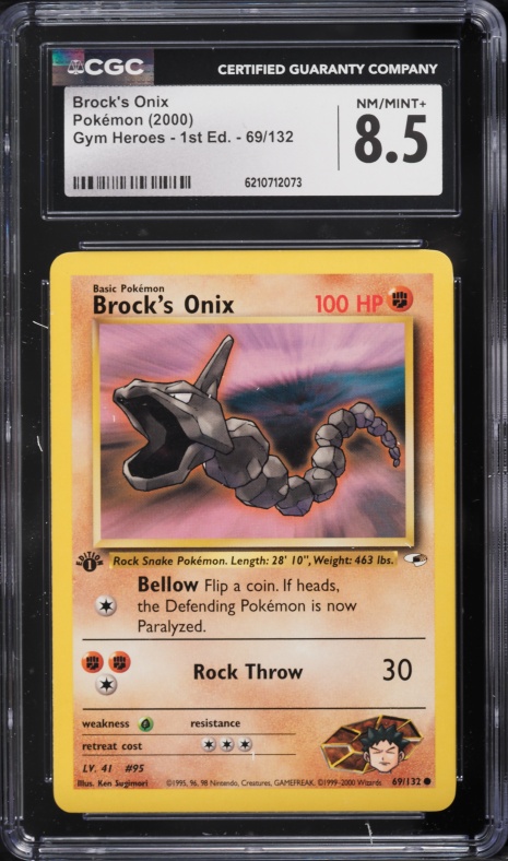 2000 Pokemon Gym Heroes 1st Edition Brock's Onix #69 CGC 8.5 NM-MT+