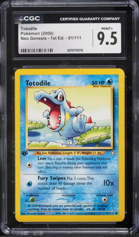2000 Pokemon Neo Genesis 1st Edition Totodile #81 CGC 9.5 MINT+