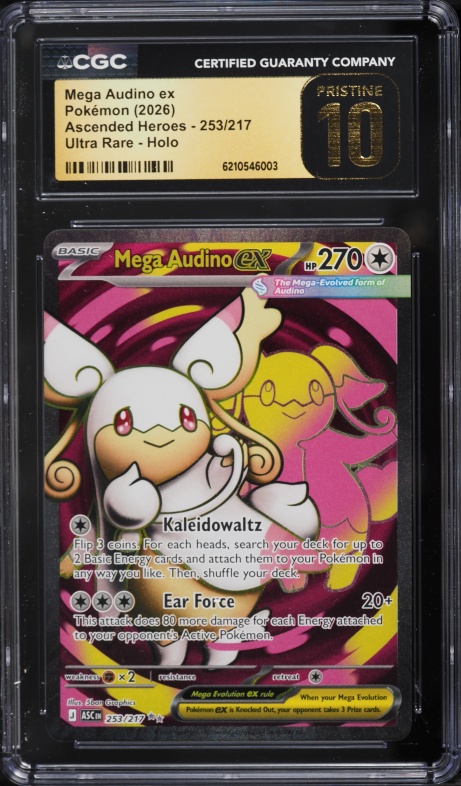 2026 Pokemon Mega Evolution Ascended Heroes Full Art Mega Audino Ex #253 CGC 10 PRISTINE