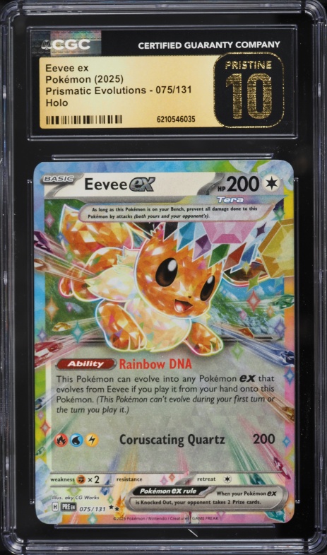 2025 Pokemon Scarlet & Violet Prismatic Evolutions Holo Eevee Ex #75 CGC 10 PRISTINE