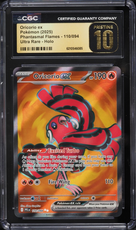 2025 Pokemon Mega Evolution Phantasmal Flames Full Art Oricorio Ex #110 CGC 10 PRISTINE