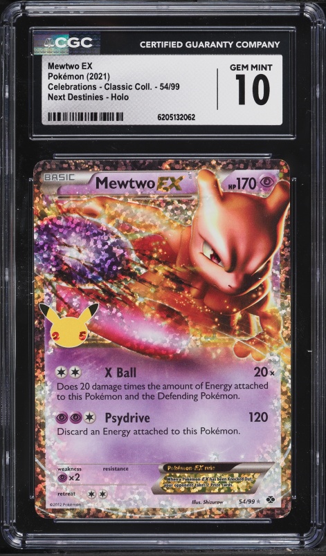 2021 Pokemon Sword & Shield Celebrations Classic Collection Holo Mewtwo ex #54 CGC 10 GEM MINT