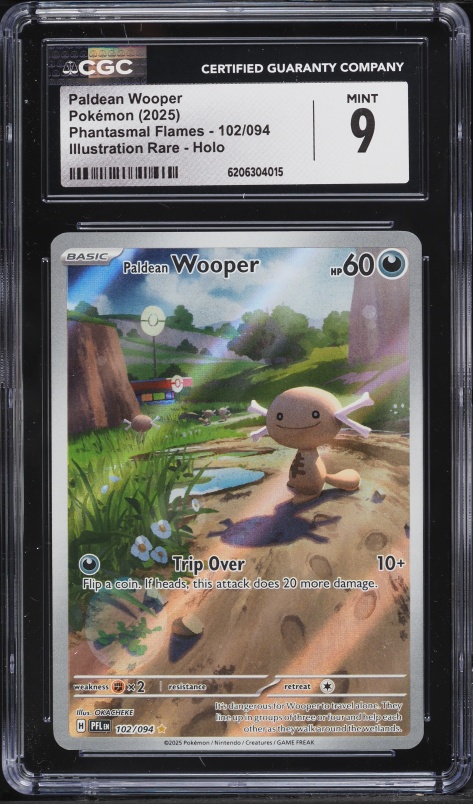 2025 Pokemon Mega Evolution Phantasmal Flames IR Paldean Wooper #102 CGC 9 MINT