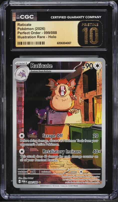 2026 Pokemon Mega Evolution Perfect Order IR Raticate #99 CGC 10 PRISTINE