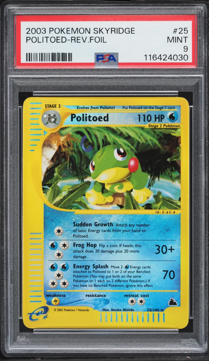2003 Pokemon Skyridge Reverse Foil Politoed #25 PSA 9 MINT