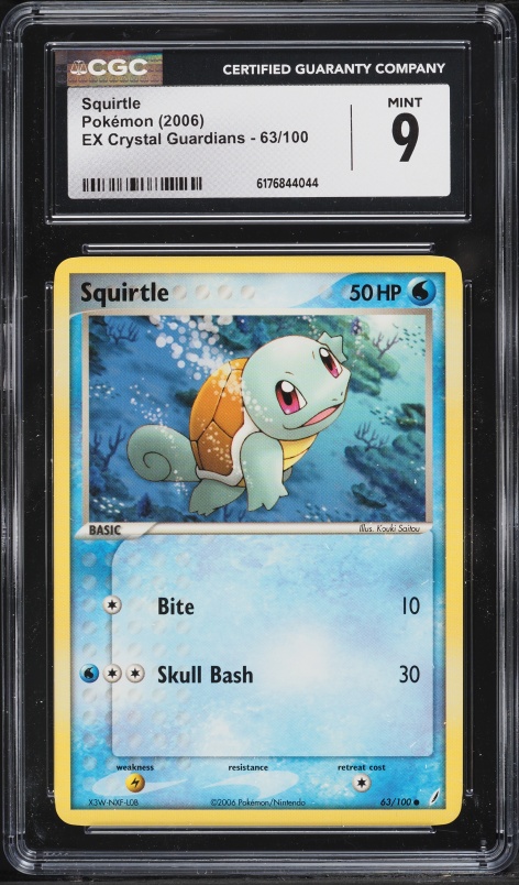 2006 Pokemon EX Crystal Guardians Squirtle #63 CGC 9 MINT