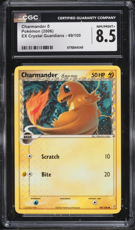 2006 Pokemon EX Crystal Guardians Charmander #49 CGC 8.5 NM-MT+