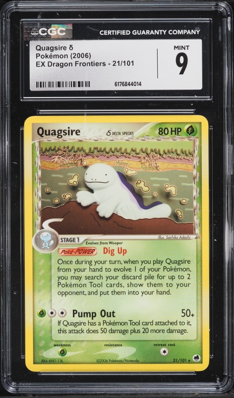 2006 Pokemon EX Dragon Frontiers Quagsire #21 CGC 9 MINT