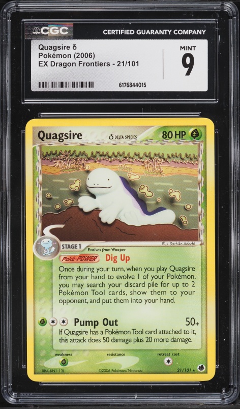 2006 Pokemon EX Dragon Frontiers Quagsire #21 CGC 9 MINT