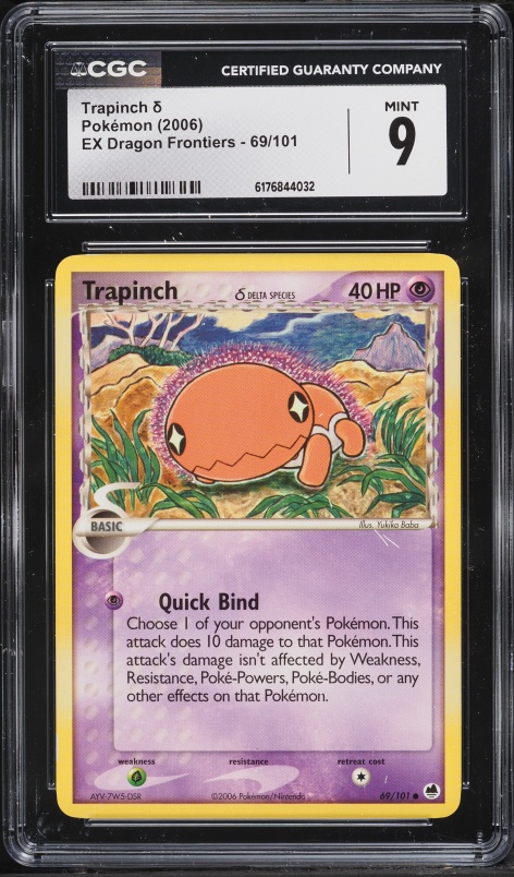 2006 Pokemon EX Dragon Frontiers Trapinch #69 CGC 9 MINT