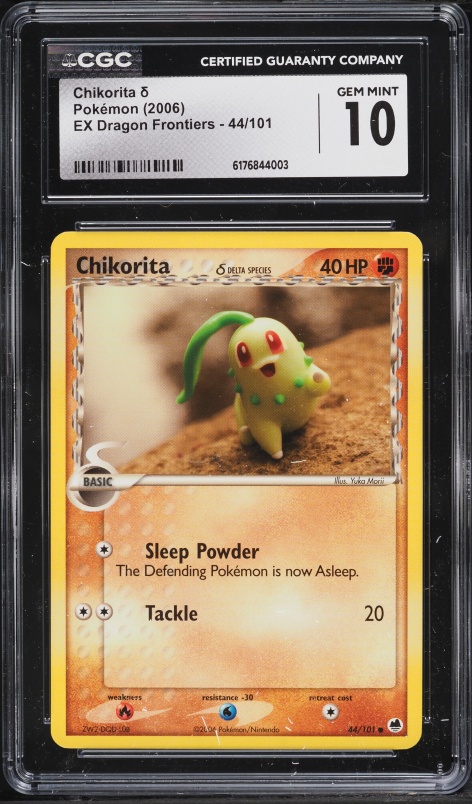 2006 Pokemon EX Dragon Frontiers Chikorita #44 CGC 10 GEM MINT