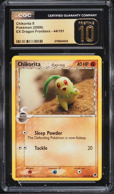 2006 Pokemon EX Dragon Frontiers Chikorita #44 CGC 10 PRISTINE