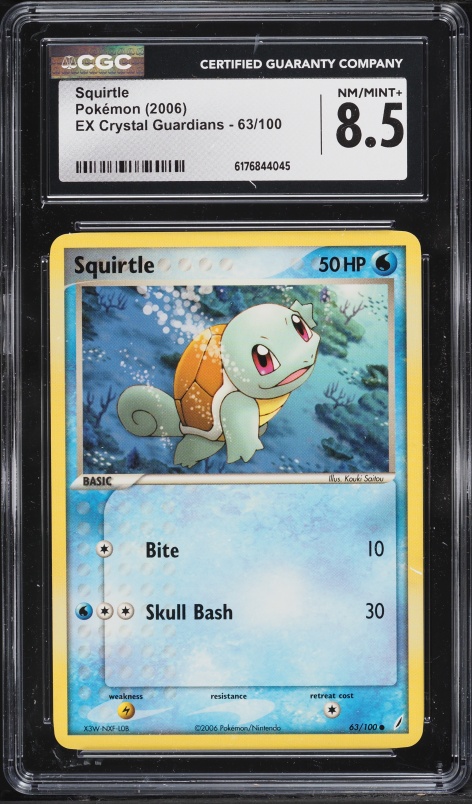 2006 Pokemon EX Crystal Guardians Squirtle #63 CGC 8.5 NM-MT+
