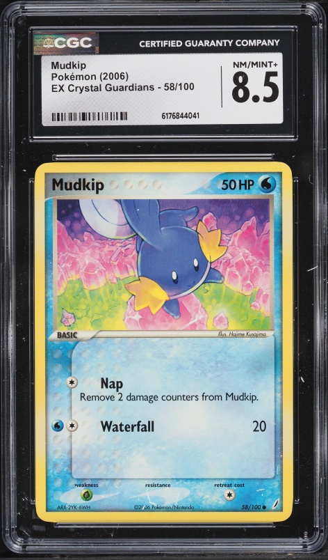 2006 Pokemon EX Crystal Guardians Mudkip #58 CGC 8.5 NM-MT+