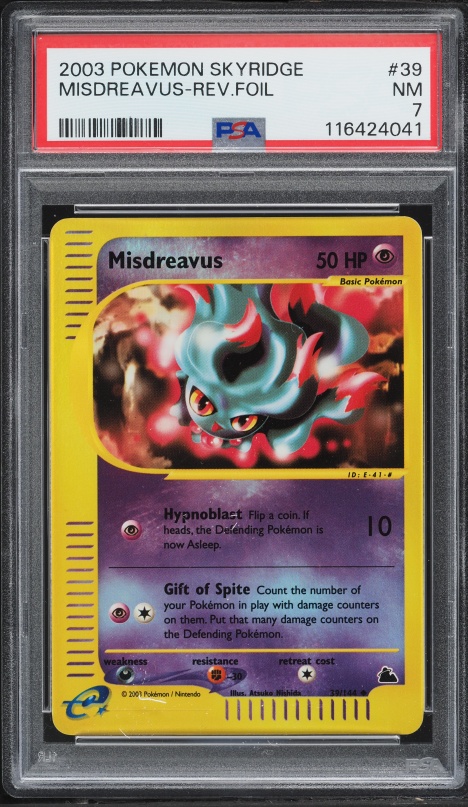 2003 Pokemon Skyridge Reverse Holo Misdreavus #39 PSA 7 NRMT